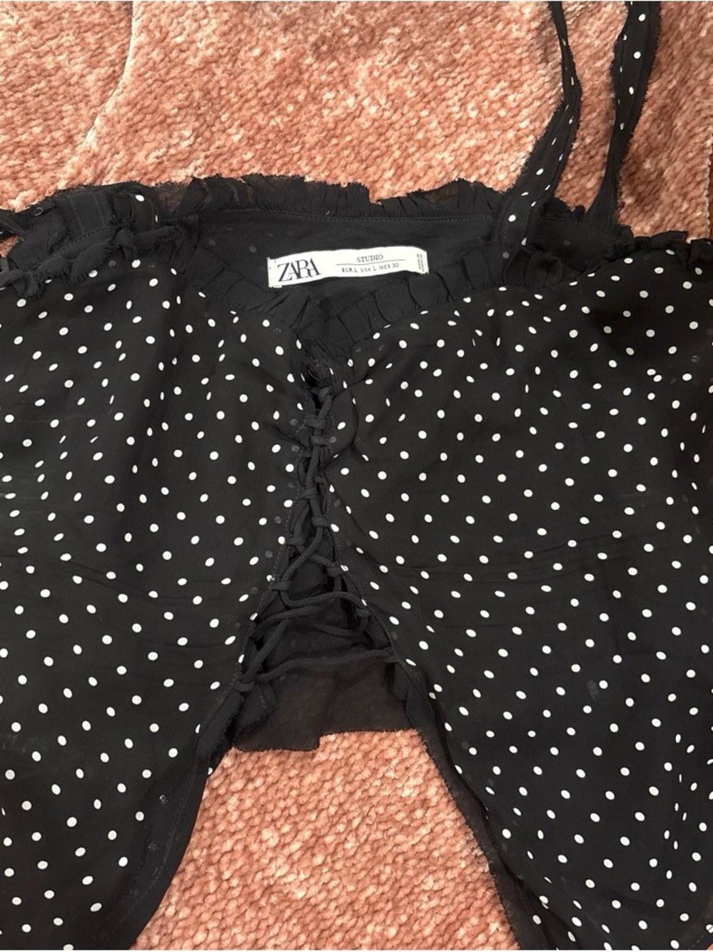 Zara Black with White Polka Dot Kids Shorts
